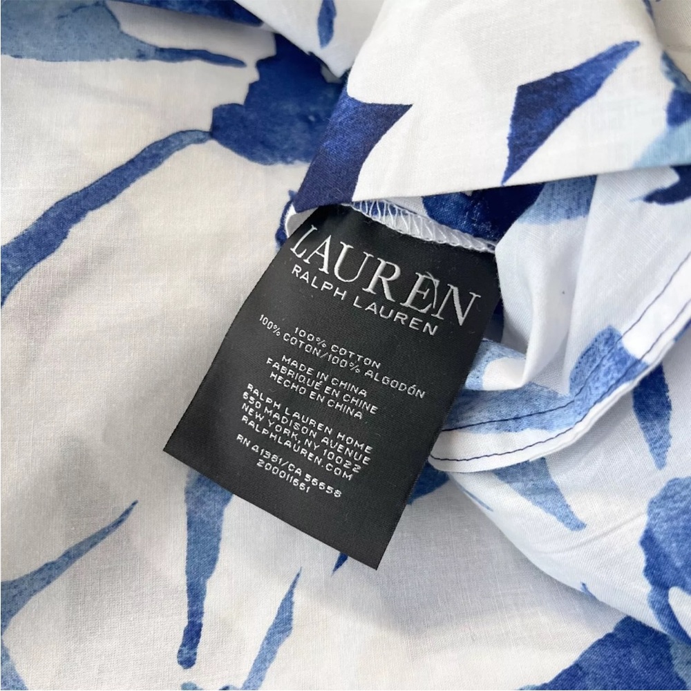 Ralph Lauren Home Alix Floral KING Duvet Cover Blue White Watercolor Navy - Picture 8 of 9